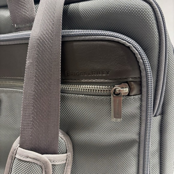 Briggs & Riley Large Expandable Briefcase Work Model KB437X-10 In Gray - Picture 9 of 14